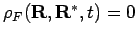 $\rho_F({\bf R},{\bf R}^*,t)=0$