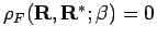 $\rho_F({\bf R},{\bf R}^*;\beta)=0$