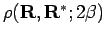 $\rho({\bf R},{\bf R}^*;2\beta)$