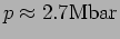 $p
\approx 2.7 \rm {Mbar}$