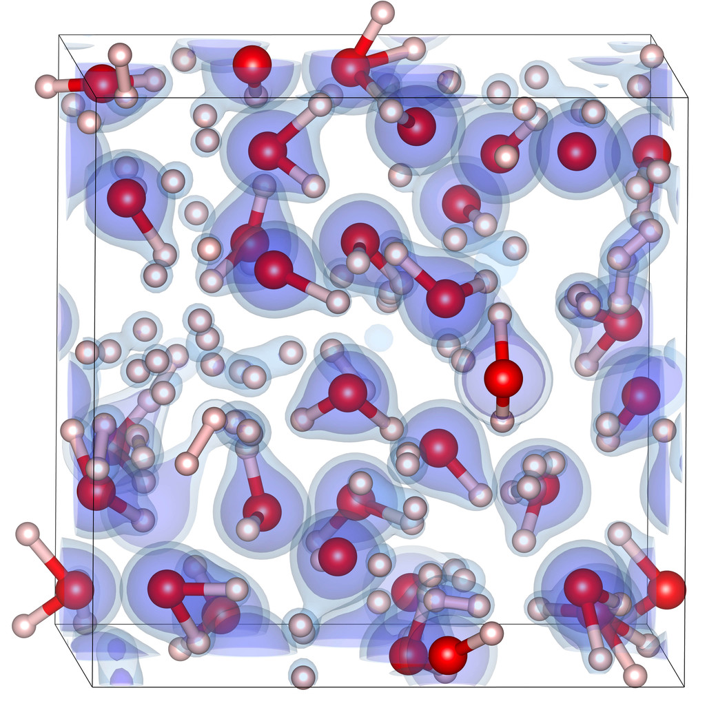 Image from computer simulations of H2-H2O mixtures